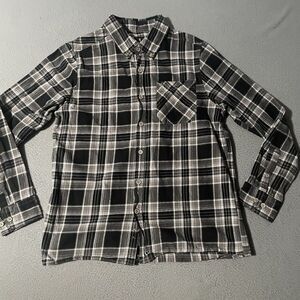 Browning Flannel Shirt Mens Med Gray Plaid Heavyweight Outdoor Work Long Sleeve